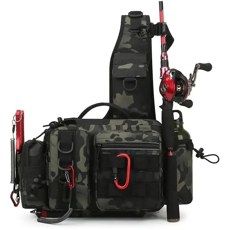 Fishing Tackle Backpack Lure Box Gear Storage Bag Fanny Pack for Men Fly Fishing