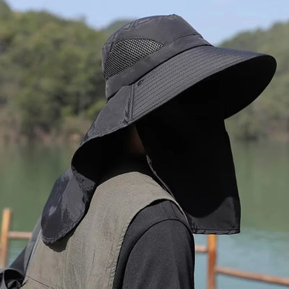 1pc Summer Sun Hats UV Outdoor Fishing Cap Hiking Camping Visor Bucket Hat Fisherman Hat Protection Neck