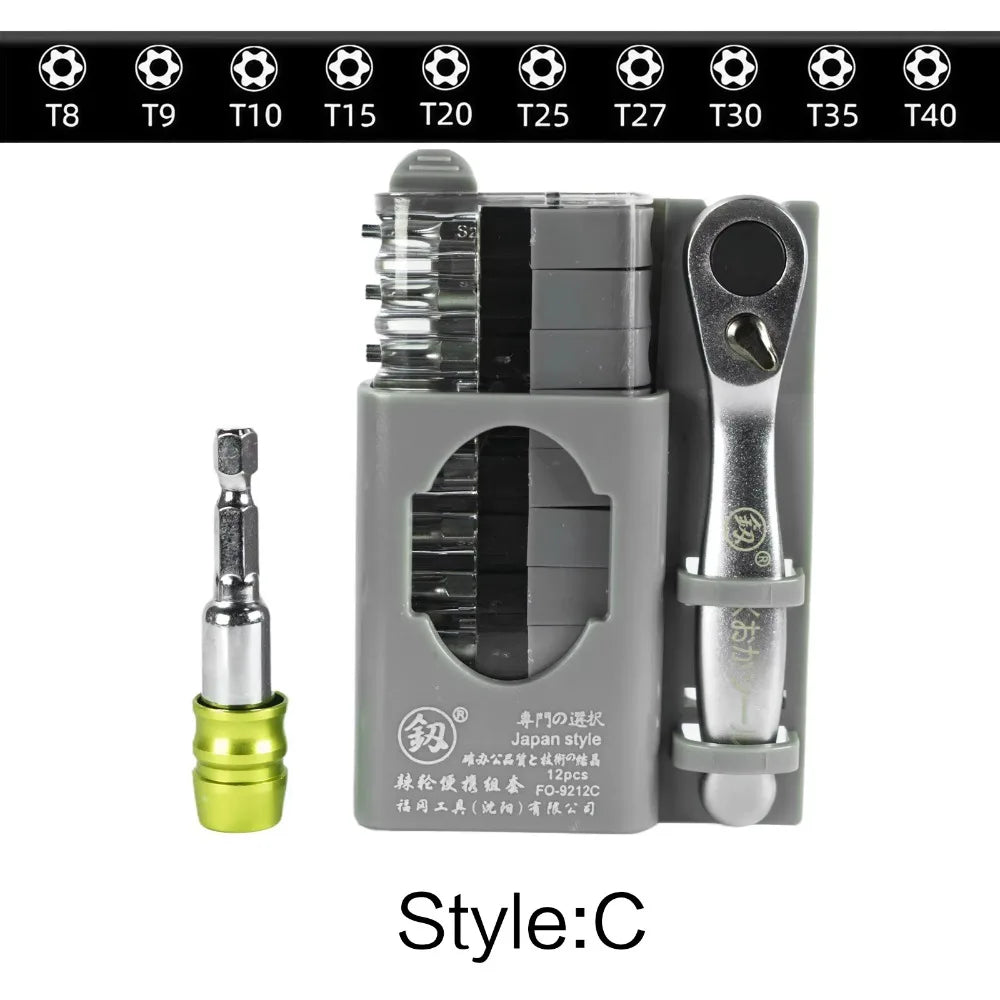 STONEGO 1Set 8-in-1 Multifunctional Screwdriver Set - Repair Tool Kit for Mobiles, Computers, Various Interchangeable Heads