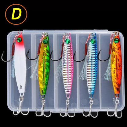 5pcs Metal Jig Fishing Lure Weights 10g-40g Trolling Hard Bait Bass Fishing Bait Tackle Trout Jigging Lure Jigs