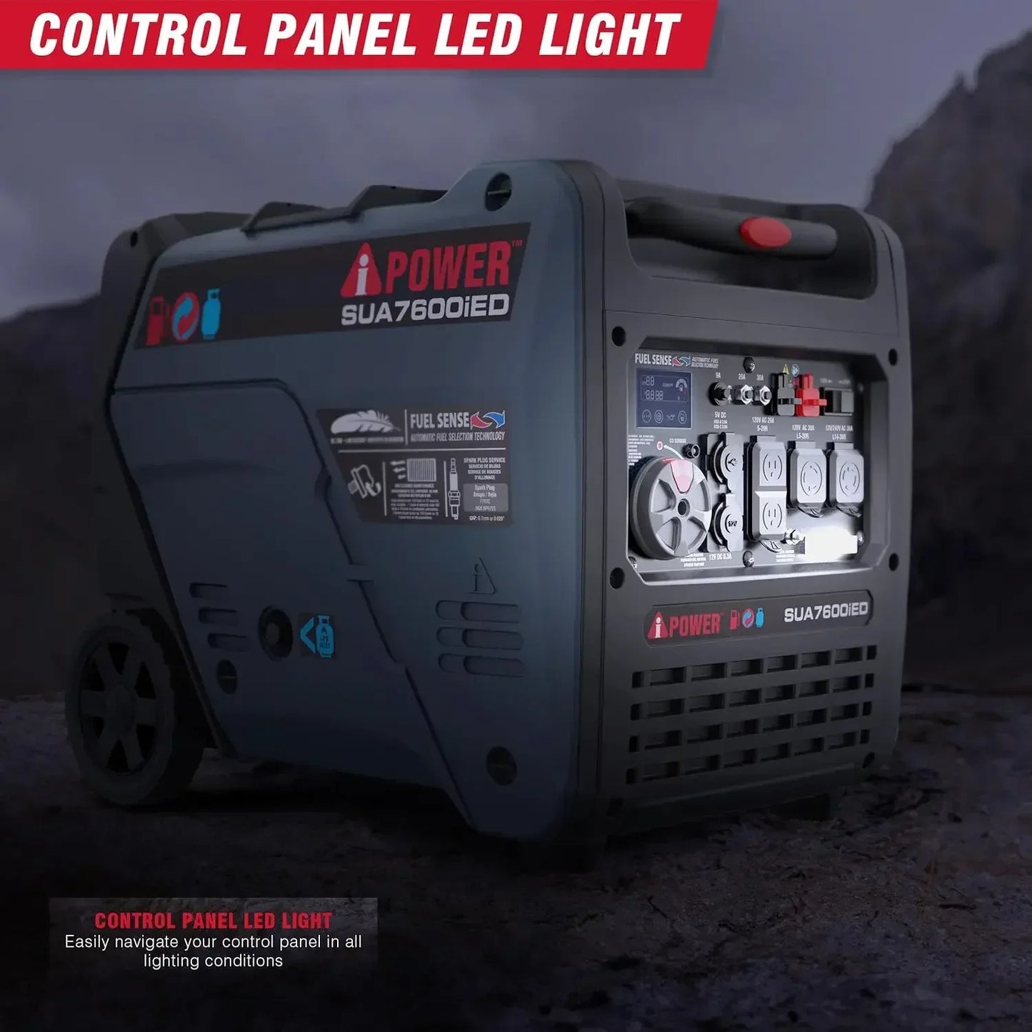 New Portable Inverter Generator, 7600W Dual Fuel Electric Start RV Ready, EPA & CARB Compliant CO Sensor | USA | NEW