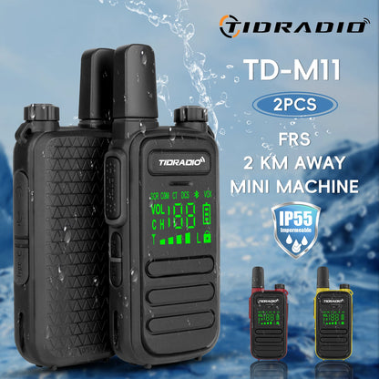 TIDRADIO 2PCS M11 Mini Walkie Talkie Profesional PMR /FRS Long Range Communication Radio Two Way Radio Transceiver Colorful