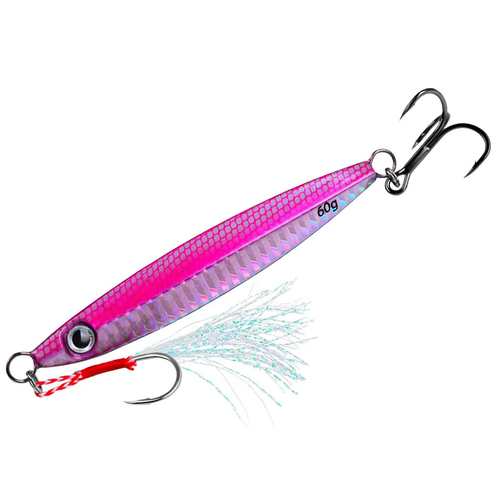 Metal Jig Fishing Lure 60g Trolling Hard Bait Fast Sinking