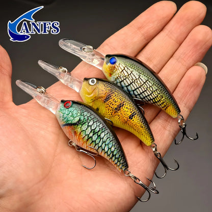 ANFS 1pc/3pcs Crankbait Lure, Realistic Design Artificial Fishing Lure, Bionic Hard Bait,Fishing Tackle,8.8cm/3.46in