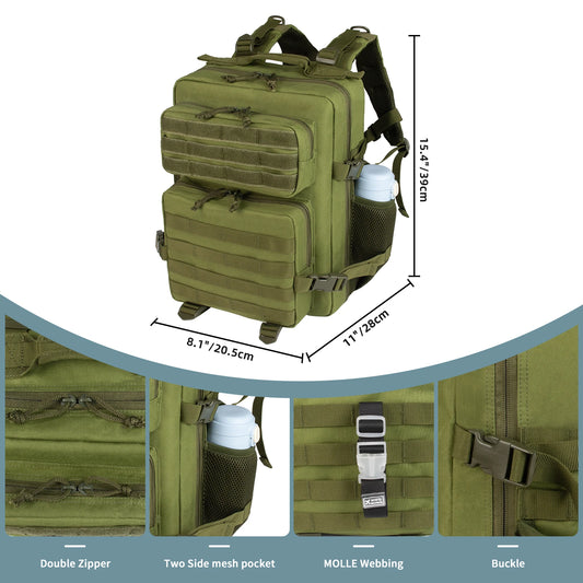 25L Hunting Rucksack Tactical Pack Backpack Waterproof Bug Out