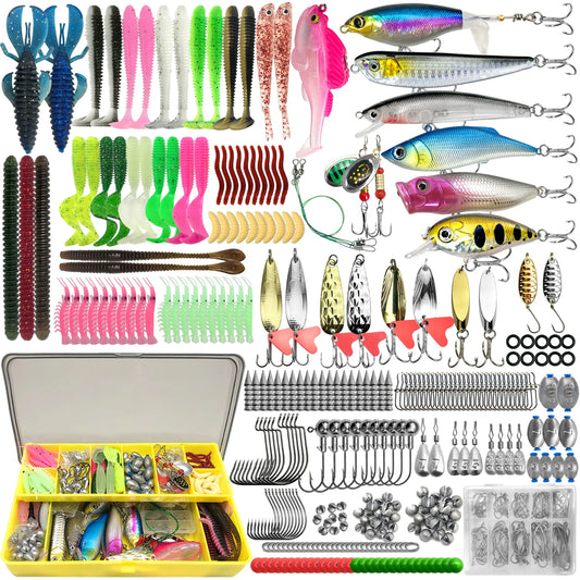Fishing 83/133/193/239/409pcs Fishing Lure Kit For Trout/Pike/Bass Multi-Lure Fishing Set