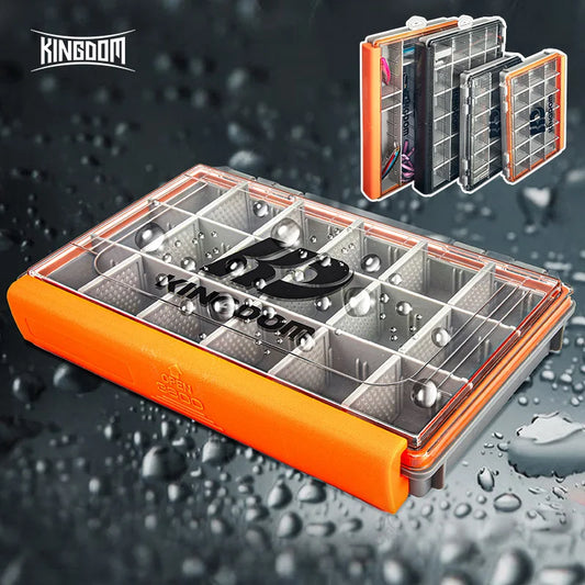 KINGDOM Fishing Tackle Box Multifunction Tackle Trays  2 Sizes Organizer with Removable Dividers Fishing Lure Accessories Box