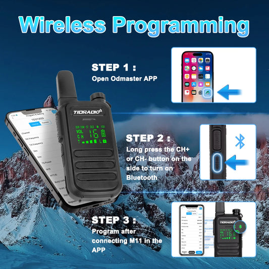 TIDRADIO 2PCS M11 Mini Walkie Talkie Profesional PMR /FRS Long Range Communication Radio Two Way Radio Transceiver Colorful