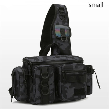 Fishing Tackle & Gear Sling Backpack with Rod Holder