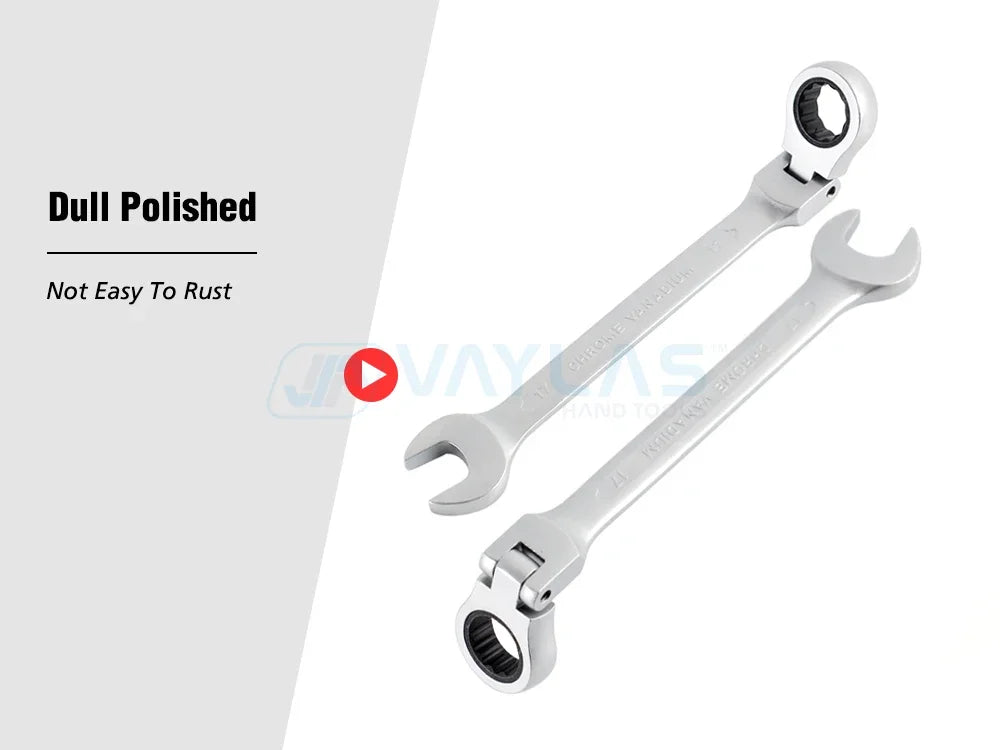 8-19mm Dull Polished Combination Wrench Flexible Head 72T Ratchet & Open End High Torque Spanner Repair Hand Tools Ratchet Keys