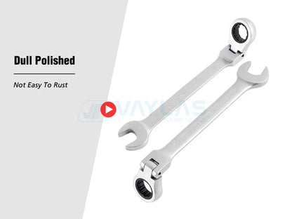 8-19mm Dull Polished Combination Wrench Flexible Head 72T Ratchet & Open End High Torque Spanner Repair Hand Tools Ratchet Keys