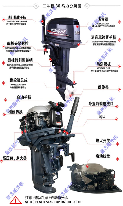 Boat Motor 2 Stroke 30hp Boat Engine Gasoline Electric Start or Manul Start
