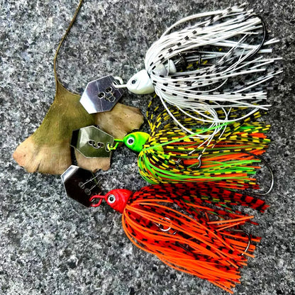3pcs Chatterbait Fishing Lures Set Spinner Artificial Bait Skirts Kit Weedless Buzzbait Wobblers For Bass Pike Swimbait Walleye