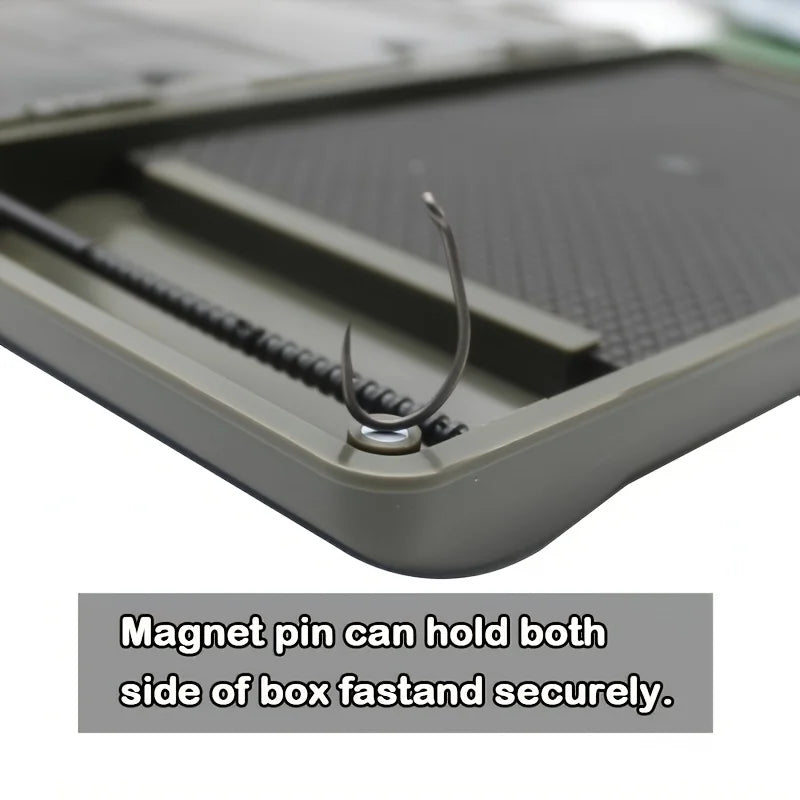 1pc Rigtrip Multi-Compartment Carp Fishing Tackle Box - Durable ABS, Secure Magnet Closure
