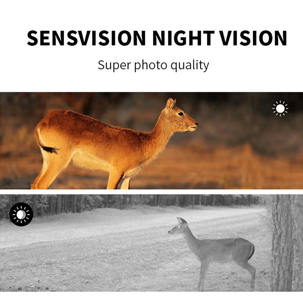 Wildlife Camera Solar Energy Trail Cam 4K with 1080P Night Vision Waterproof BT WiFi