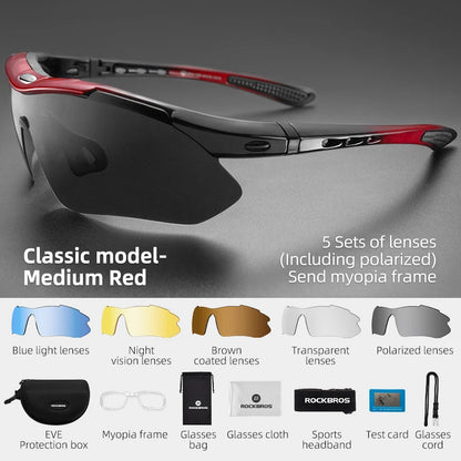 Polarized Cycling Glasses  UV400 Outdoor Sport Eyewear Men Women