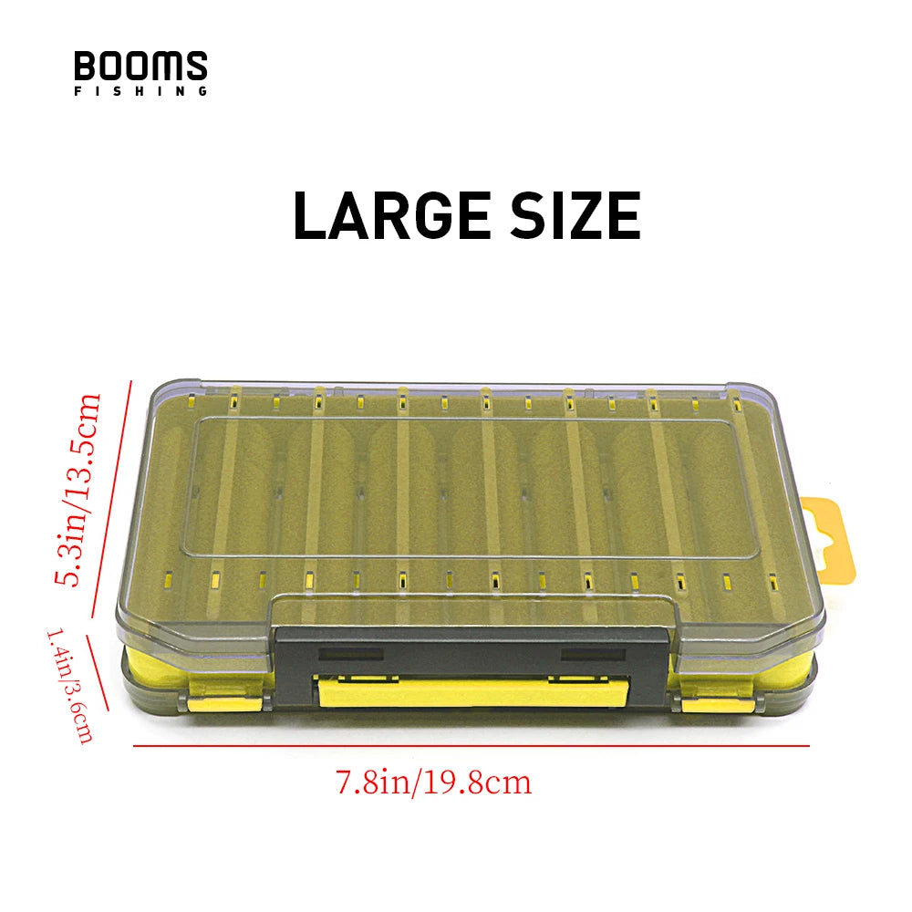 Booms Fishing LB1 Fishing Tackle Box 14 Compartments Double Sided Opening and Closing Multifunctional Lure Bait Tool Storage Box