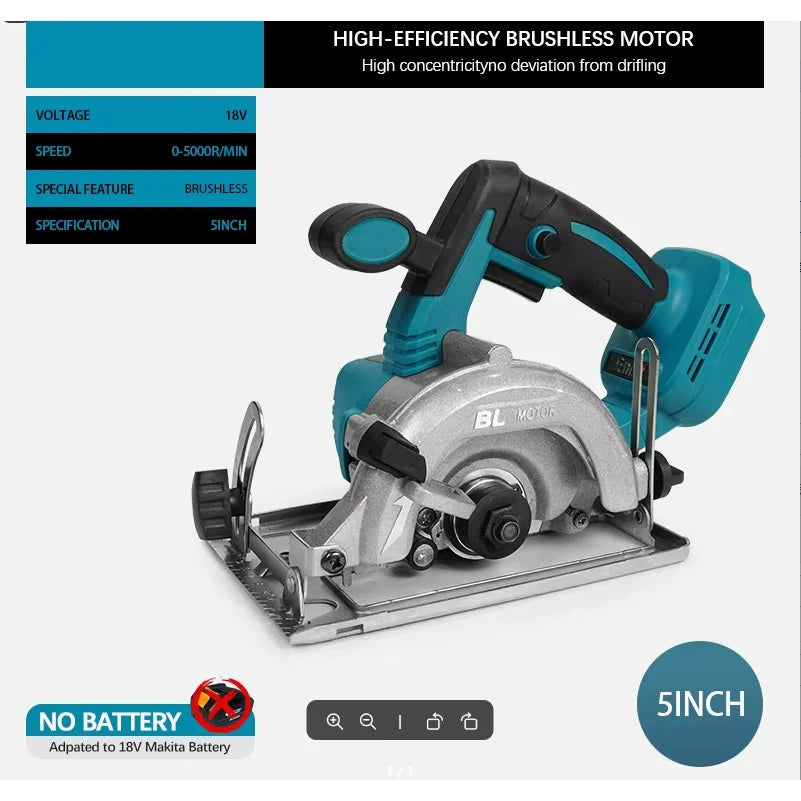 7 Inch Brushless Electric Circular Saw Cordless High Power Board Cutting Machine Woodworking Power Tools For Makita 18V Battery