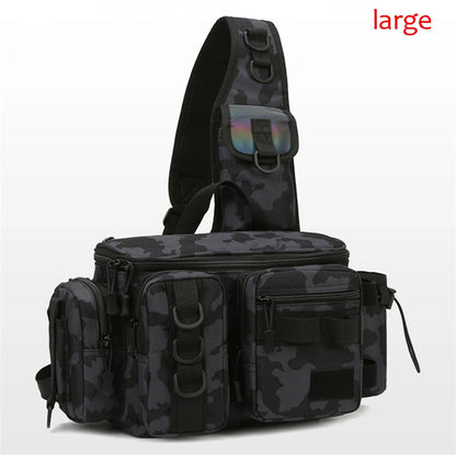 Fishing Tackle & Gear Sling Backpack with Rod Holder