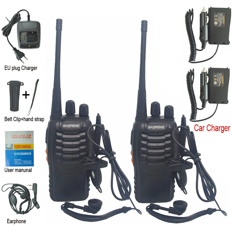 2Pcs/Lot Baofeng BF-888S Walkie Talkie Two-way Radio Set BF 888s UHF 400-470MHz 16CH Walkie-talkie Radios Transceiver