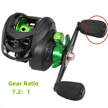 Casting Fishing Reel 7.2 1 Gear Ratio Max Drag 10kg Baitcasting Reel with Aluminum Spool