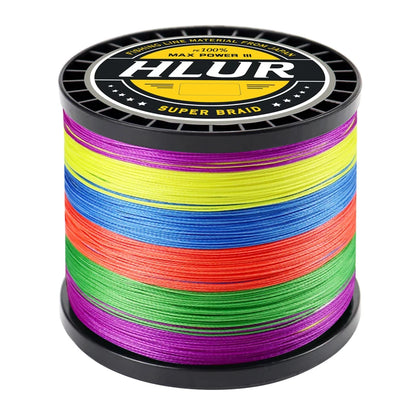 HLUR X8 Strong 300M 1000M 8 Strand Weaves PE Braided Fishing  Multifilament 8 Braid Wire 20-88LB