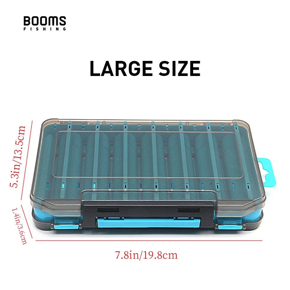 Booms Fishing LB1 Fishing Tackle Box 14 Compartments Double Sided Opening and Closing Multifunctional Lure Bait Tool Storage Box