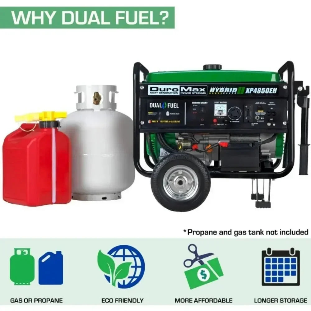 HOT New 4850 Watt Gas or Propane Powered-Electric Start-Camping & RV Ready, 50 State Approved Dual Fuel Portable Generator | USA