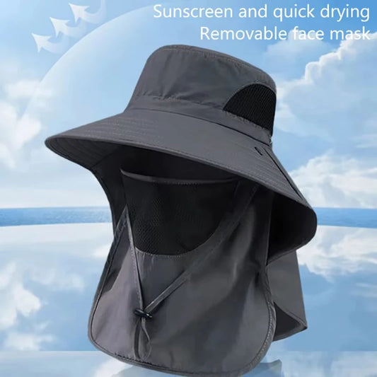 1pc Summer Sun Hats UV Outdoor Fishing Cap Hiking Camping Visor Bucket Hat Fisherman Hat Protection Neck