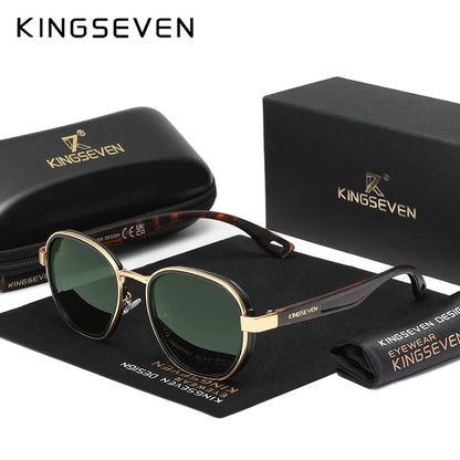KINGSEVEN Brand Original Sunglasses Men Polarized UV400 Luxury Women Eyewear Male Outdoor Round Frame Causal Fashion Glasses