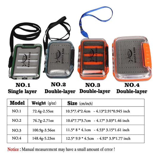 SantaKing Fishing Tackle Box Fly Hooks Storage Box Durable Multiple Layers Portable for Organized Outdoor Fishing