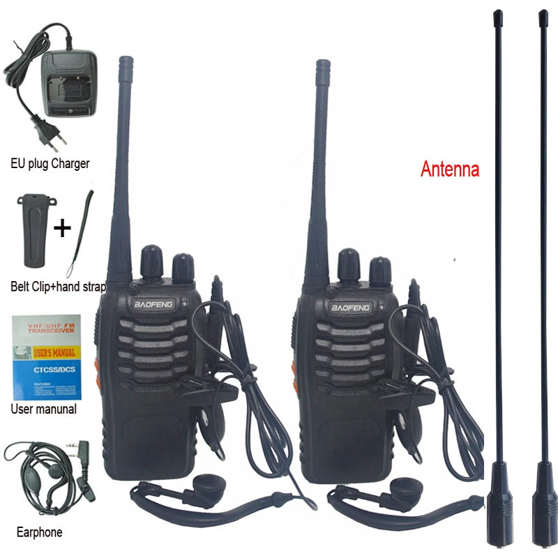 2Pcs/Lot Baofeng BF-888S Walkie Talkie Two-way Radio Set BF 888s UHF 400-470MHz 16CH Walkie-talkie Radios Transceiver