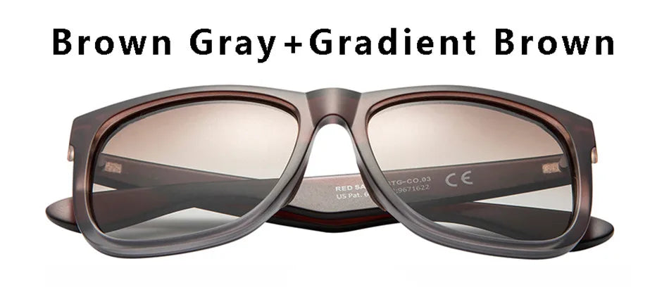 Red Sands Mirror Polarized Sunglasses Men Classic Design Ultralight Eyewear Frame Square Sport Male UV400 Travel Goggles