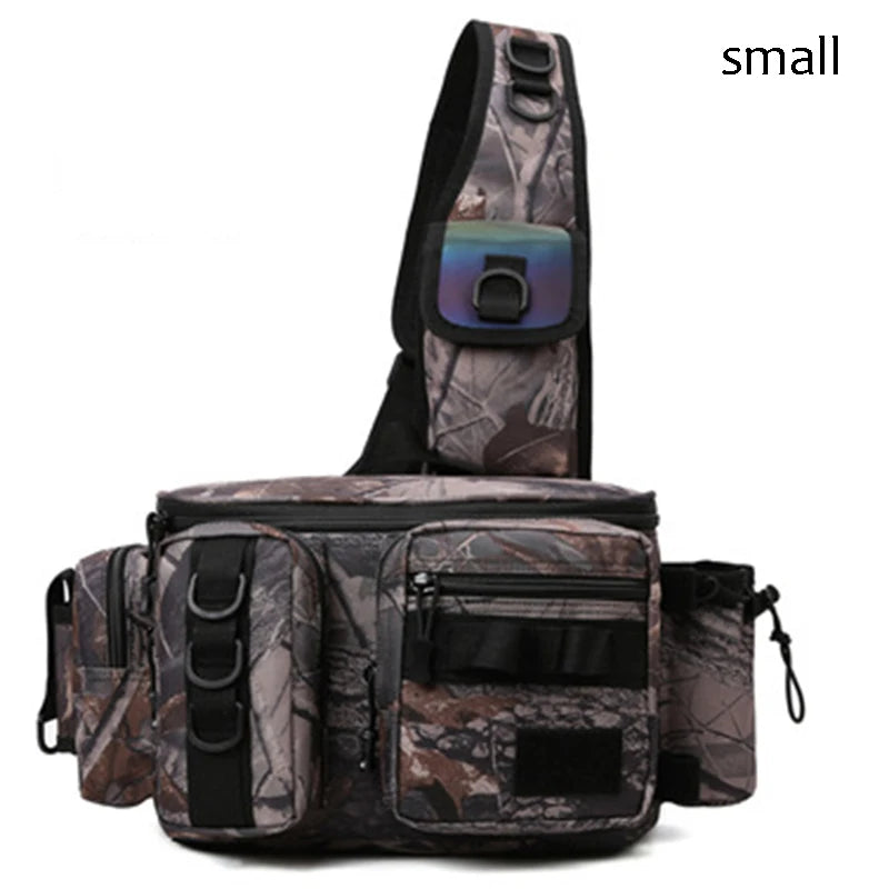 Fishing Tackle & Gear Sling Backpack with Rod Holder