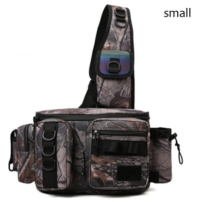 Fishing Tackle & Gear Sling Backpack with Rod Holder