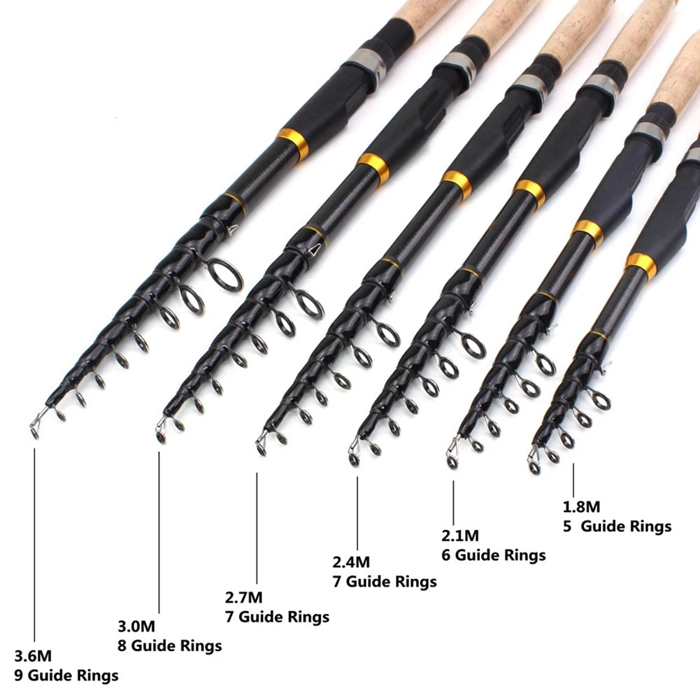 Ultrashort Telescopic Fishing Rod Multifunction Spinning Rod Carbon Fishing Fish Pole