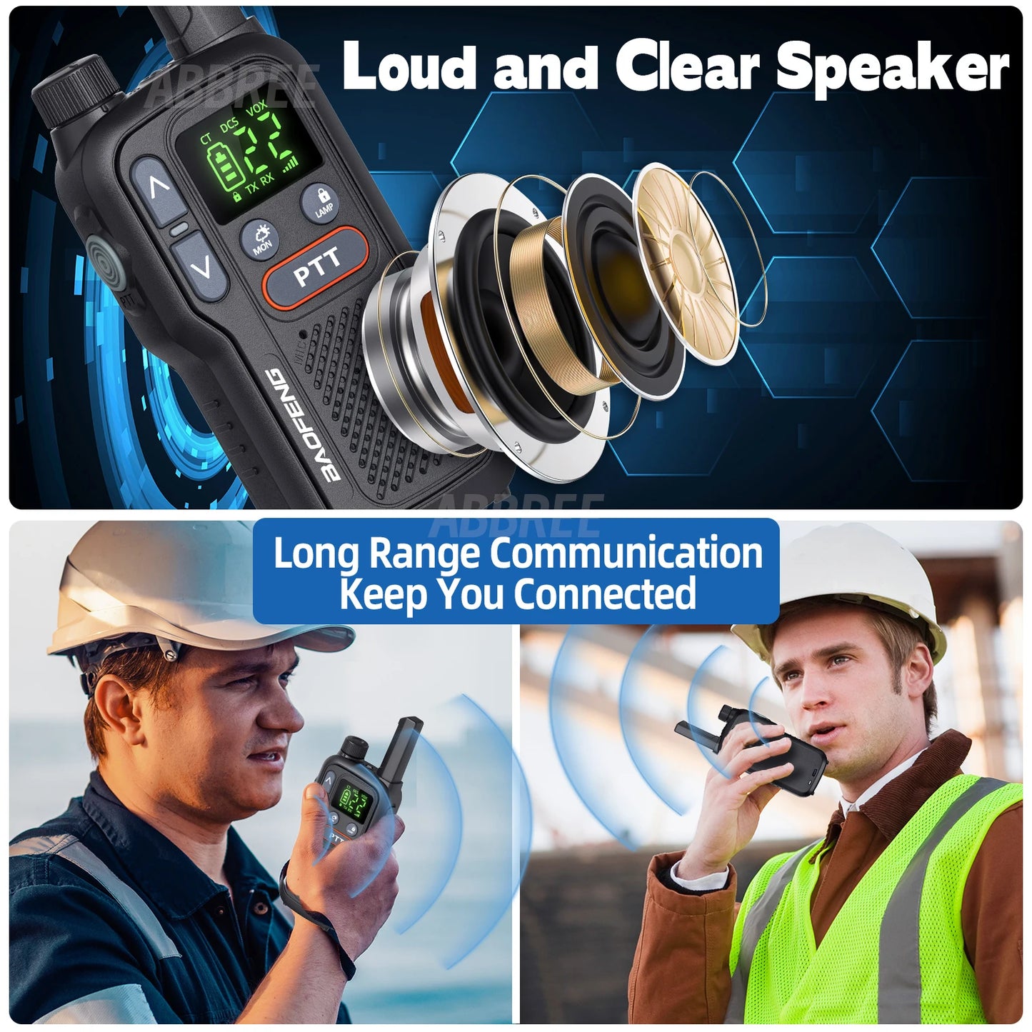 2PCS Baofeng BF-T18 Dual PTT Mini Walkie Talkie NOAA PMR FRS Flashlight Portable Long Range Support Type-C Two Way Ham Radio
