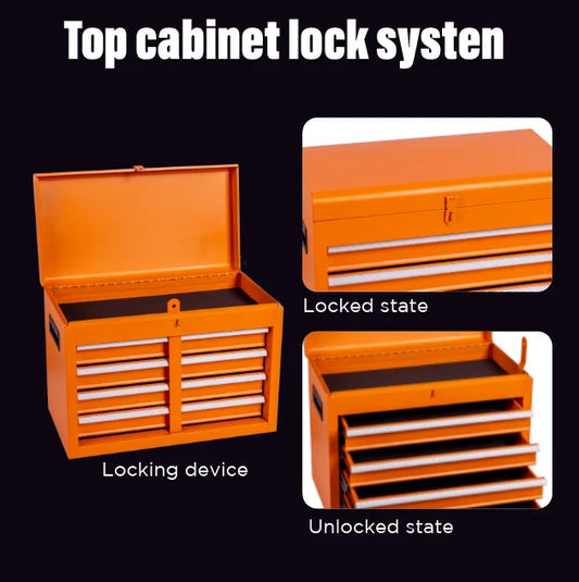 Tool Chest, 5-Drawer Rolling Tool Storage Cabinet with Detachable Top Tool Box, Liner, Universal Lockable Wheels, Adjustable She
