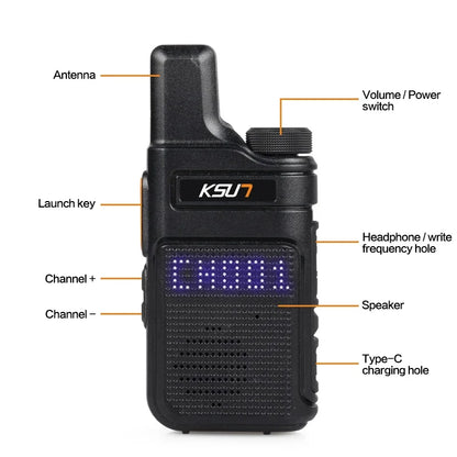 KSUT PMR446 Walkie Talkie 2pcs/1pcs Mini Size Portable Handheld Radio Wireless Set Two Way Radio Station Comunicador Transceiver