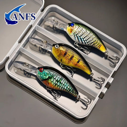 ANFS 1pc/3pcs Crankbait Lure, Realistic Design Artificial Fishing Lure, Bionic Hard Bait,Fishing Tackle,8.8cm/3.46in