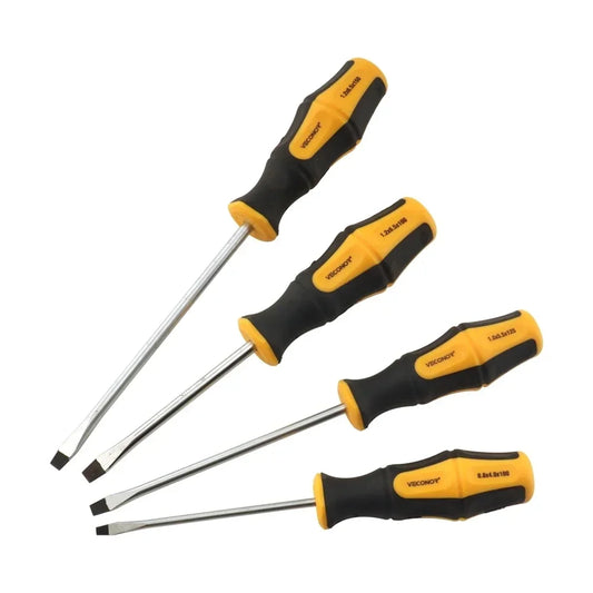 1pc Magnetic Slotted Flat Head Screwdriver Multifunctional Household Basic Anti Slip Manual Screw Drive Tool