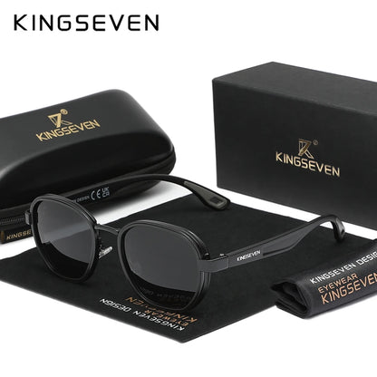 KINGSEVEN Brand Original Sunglasses Men Polarized UV400 Luxury Women Eyewear Male Outdoor Round Frame Causal Fashion Glasses