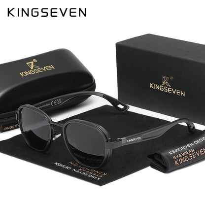KINGSEVEN Brand Original Sunglasses Men Polarized UV400 Luxury Women Eyewear Male Outdoor Round Frame Causal Fashion Glasses