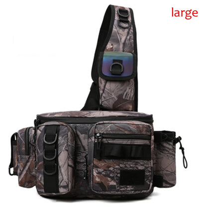 Fishing Tackle & Gear Sling Backpack with Rod Holder