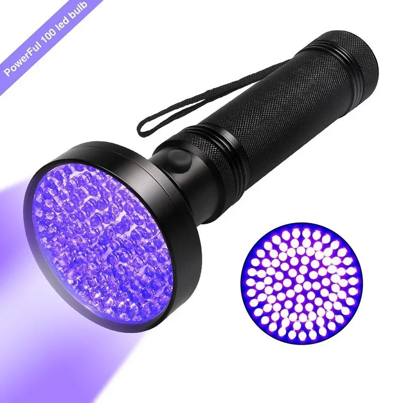 100/51/21 LED UV Flashlight Black Light Super Bright Handheld Flashlight for Hotel Inspection Pet Urine Detector