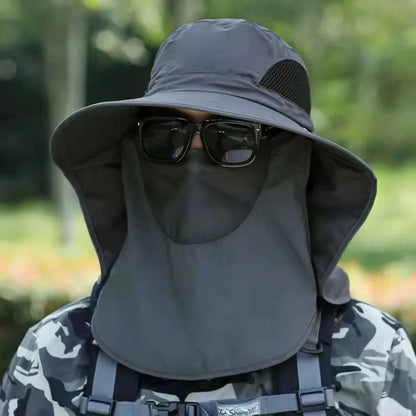 Summer Sun Hats UV Protection Outdoor Hunting Fishing Cap for Men Women Hiking Camping Visor Bucket Hat Neck Flap Fisherman Hat