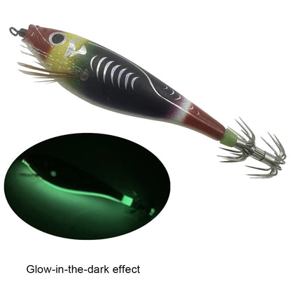 Luminous UV Blowing Tube Fishing Lure Wood Shrimp Bait Fishing Explosion Hook