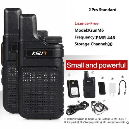 KSUT PMR446 Walkie Talkie 2pcs/1pcs Mini Size Portable Handheld Radio Wireless Set Two Way Radio Station Comunicador Transceiver
