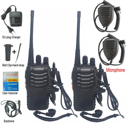 2Pcs/Lot Baofeng BF-888S Walkie Talkie Two-way Radio Set BF 888s UHF 400-470MHz 16CH Walkie-talkie Radios Transceiver