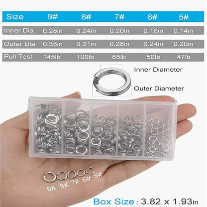5 Sizes High Strength Large tensile Force Fishing Loop Fishing Lure Connector 200/250PC